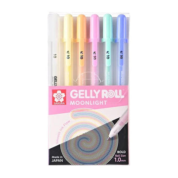 Sakura Gelly Roll Moonlight Pastel Color Pack of 6 colored Pens