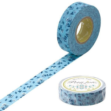 NICHIBAN PETIT JOIE WASHI TAPE, 15mm X 18m, RETRO FLOWERES