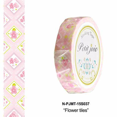 NICHIBAN PETIT JOIE WASHI TAPE, 15MM X 18M, PJMT- 15S037