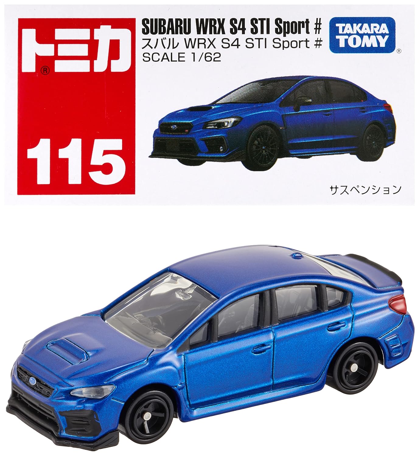 Tomica No.115-7 Subaru WRX S4 STI Sport (Box)'21 Diecast Scale Model Collectible Car