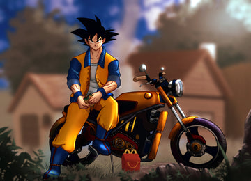 goku-sitting-on-bike- A3 Poster