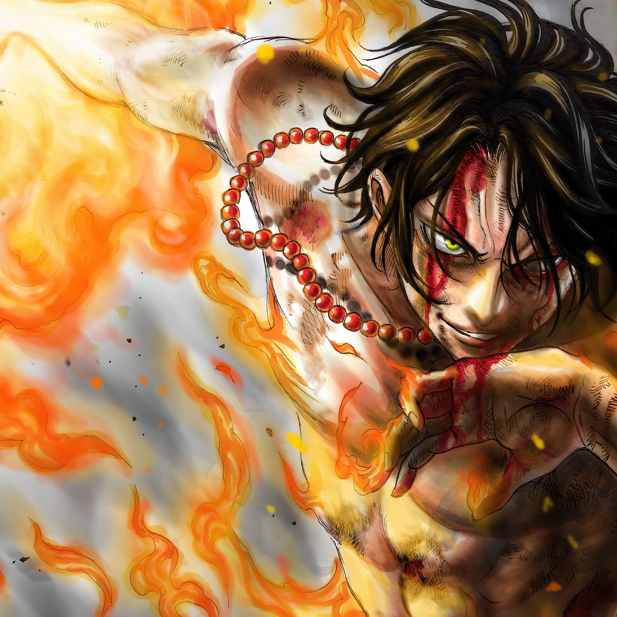 one-piece-fire-A3 POSTER